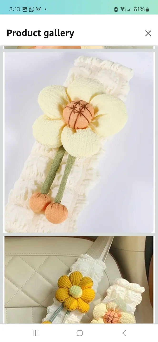 Lovely Flower Car Seat Belt Cover - White image indicator(9)