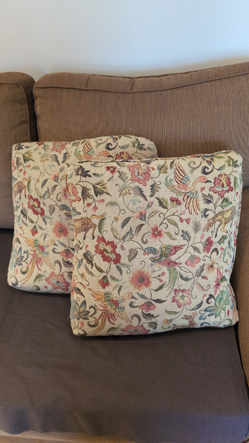 Floral Patterned Throw Pillows - Set of 4
