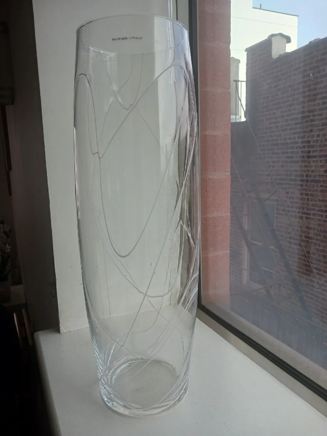 Modern Abstract Art Glass Vase – Handmade in Poland Swirl Design image indicator(2)