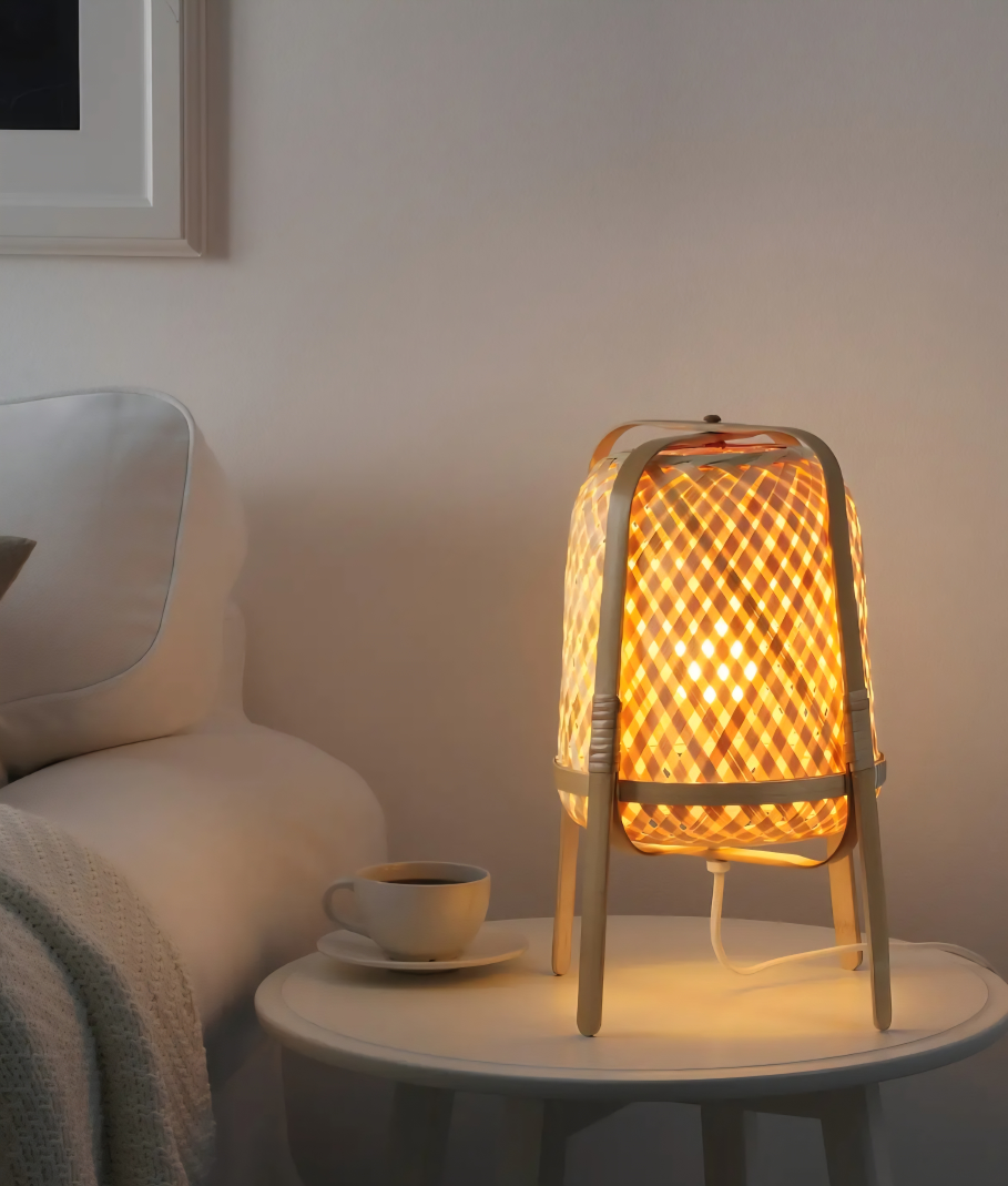 IKEA Bamboo Table Lamp Set