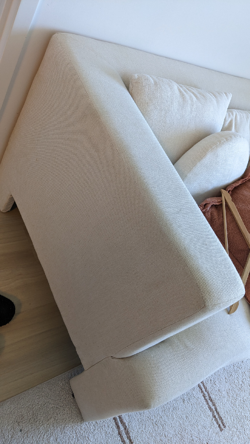 Isobel Ivory Linen Upholstered Love Seat - photo 2