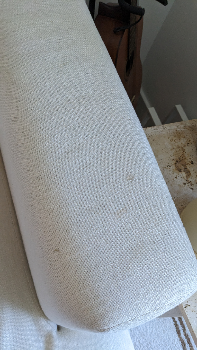 Isobel Ivory Linen Upholstered Love Seat - photo 3