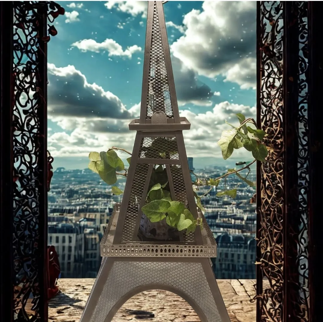 Eiffel Tower Plant Stand with ivy plant thumbnail