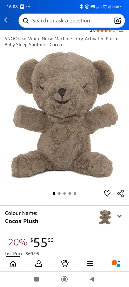 New Happiest Baby Snoo Bear - Cocoa Plush image indicator(3)