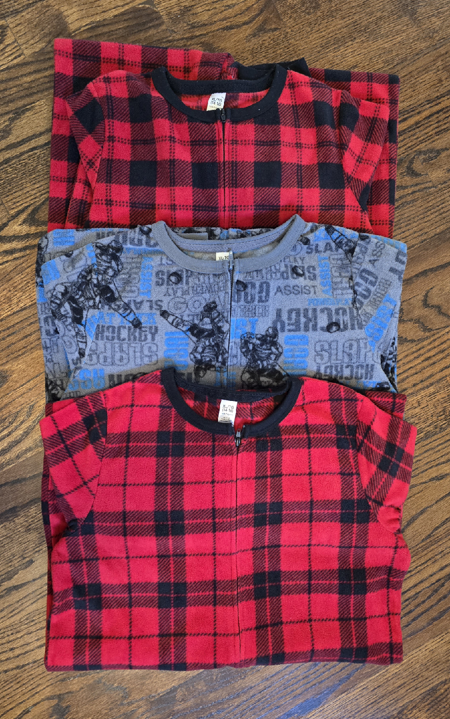 3 One piece Pajamas Size 14Y - photo 3