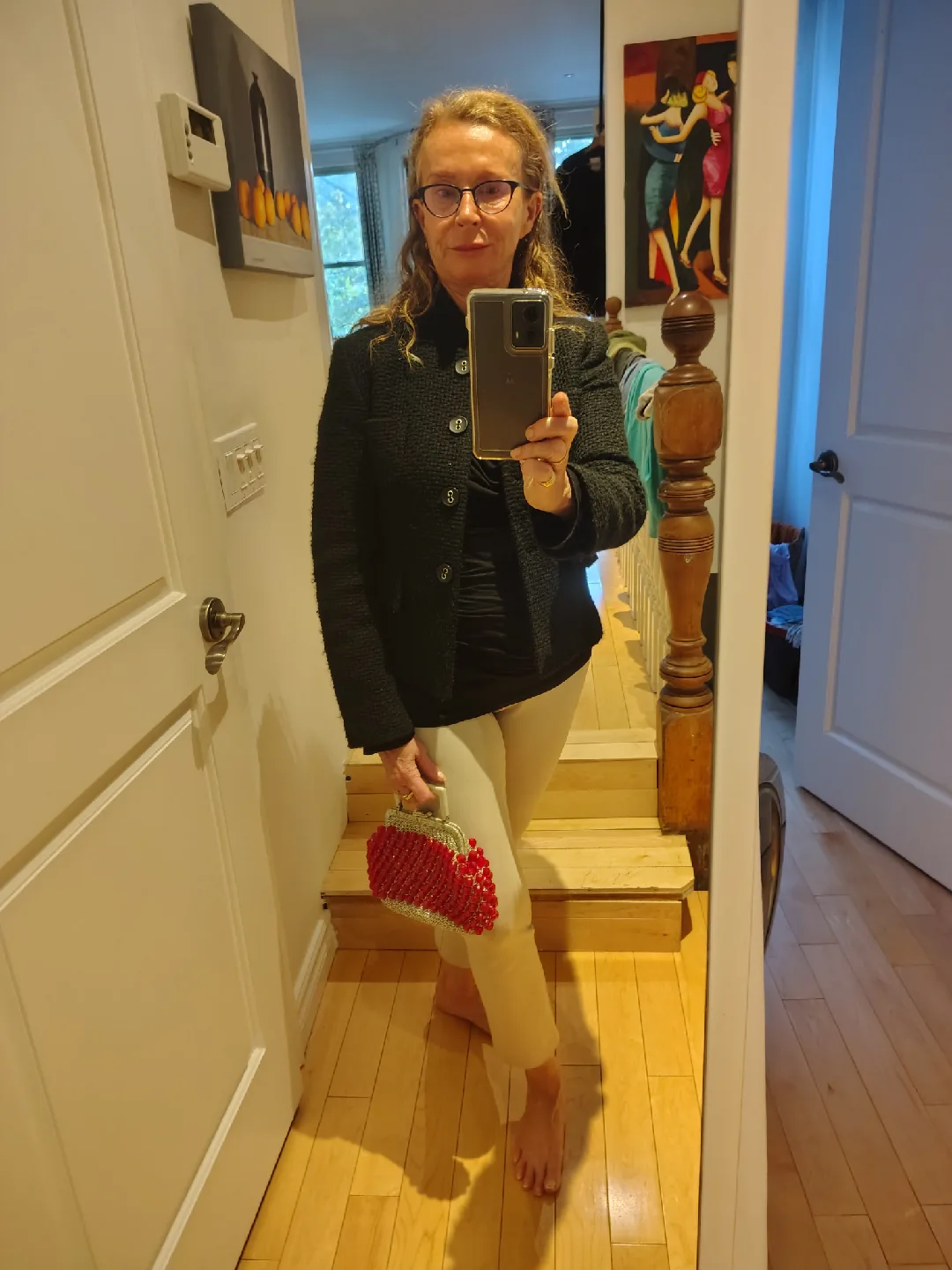 Vintage Magenta Beaded & Silver Evening Bag - Made in Italy image indicator(5)