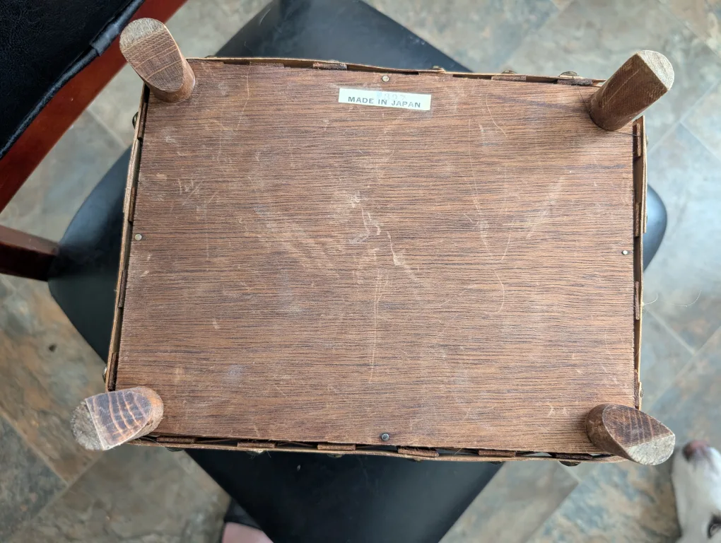 Vintage Woven Basket Sewing Box Japan image indicator(7)