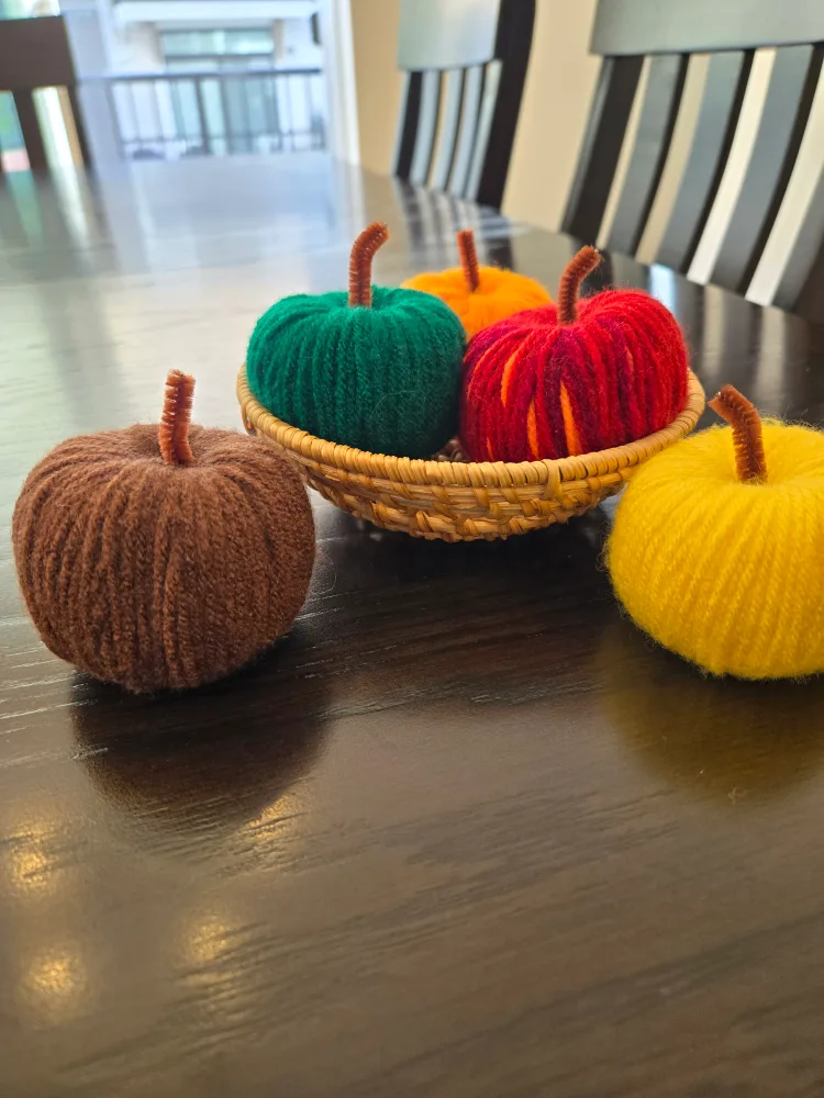 Handmade Yarn Pumpkins - Fall Decor image indicator(8)