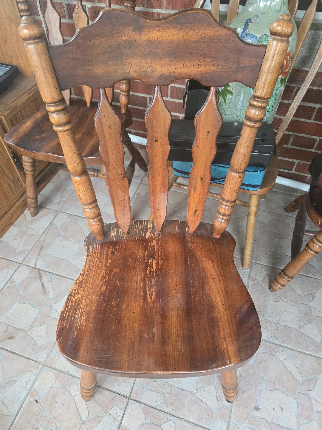 Cabin style Wooden Dining Chairs - Set of 5 image indicator(2)