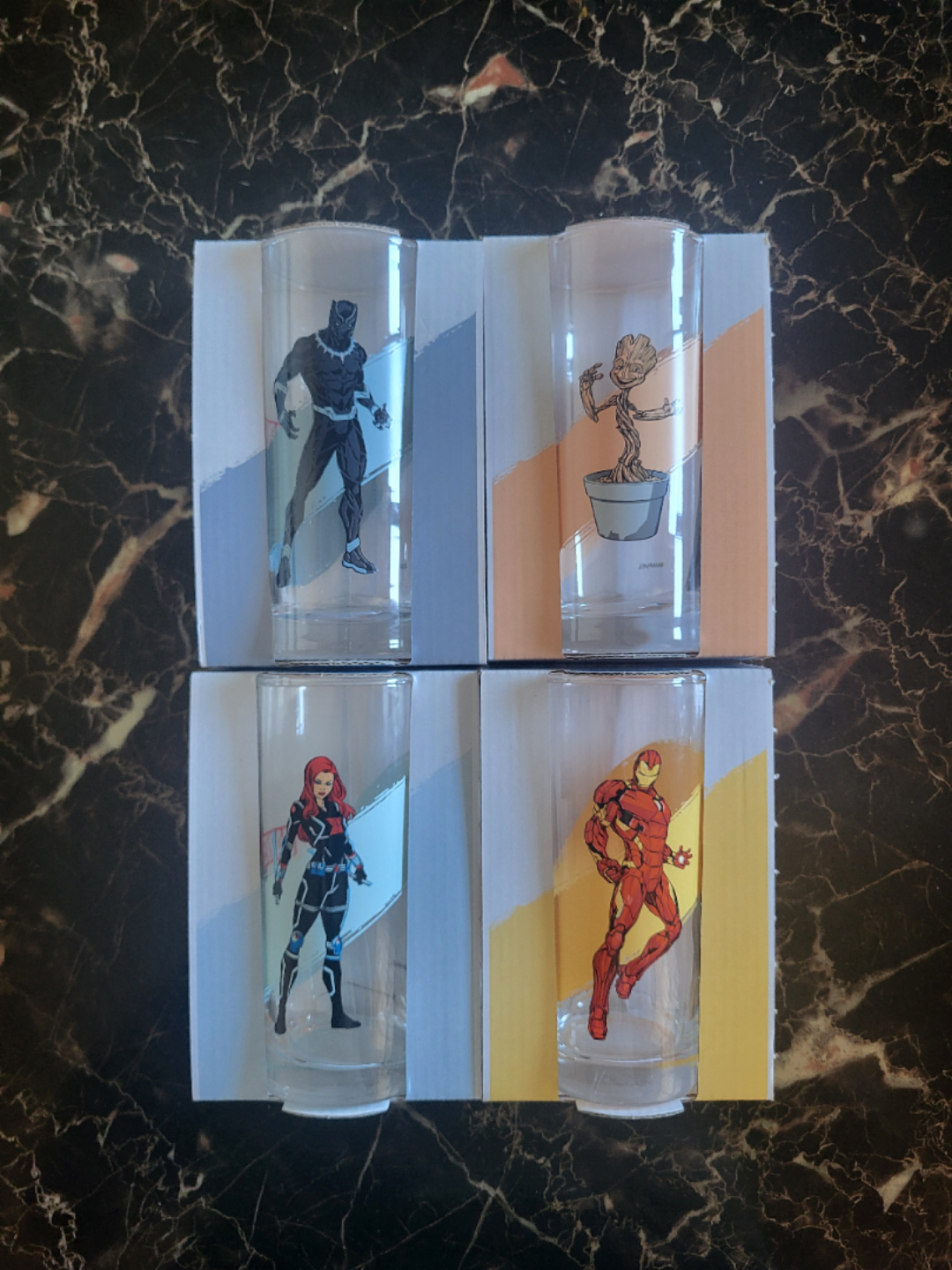 Marvel Character Glasses - Set of 4