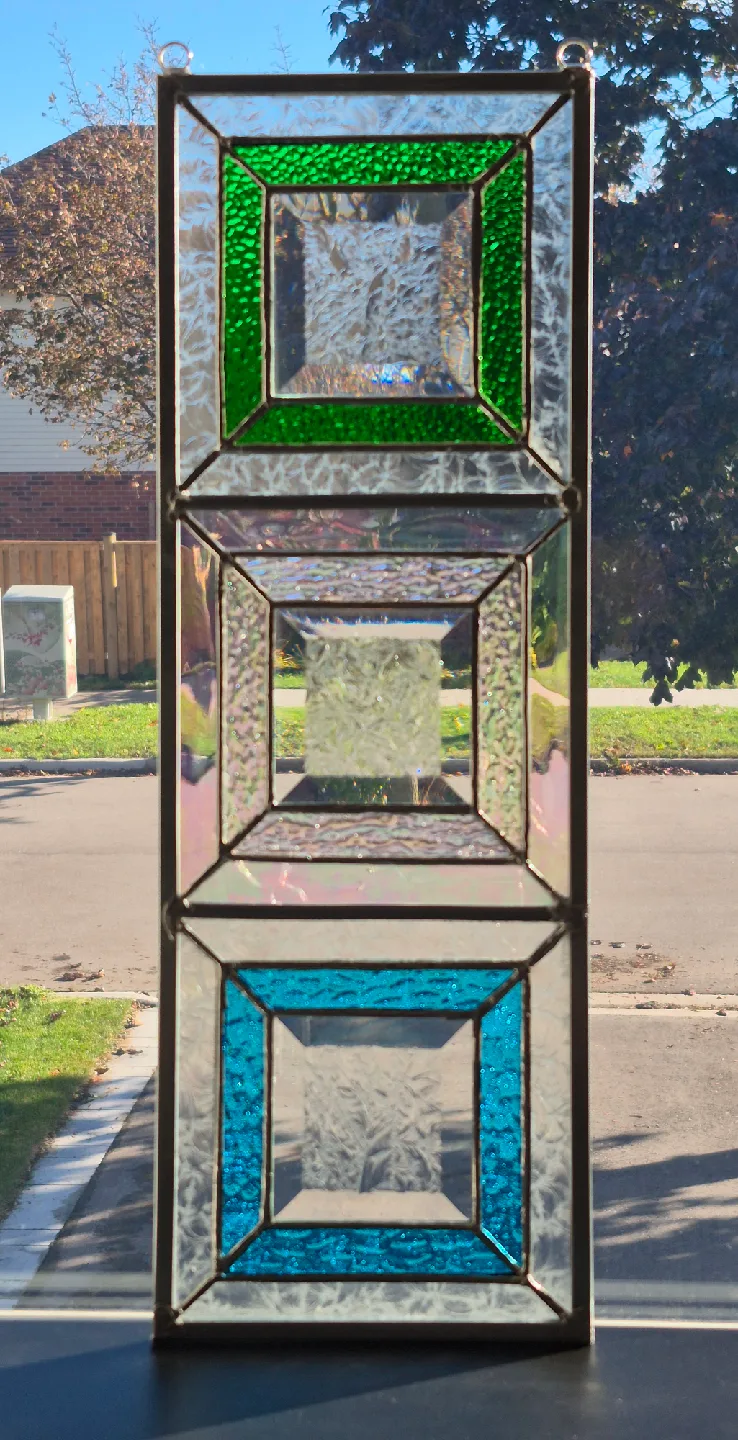 Hand-made stained glass panel image indicator(2)