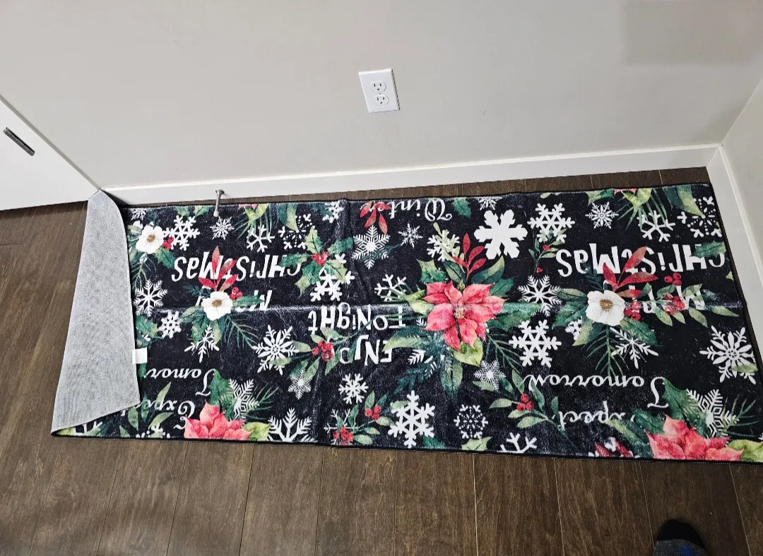 Snowflakes Runner Rug 2x6 Ft Non Slipping thumbnail