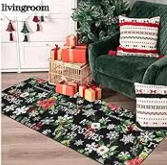 Snowflakes Runner Rug 2x6 Ft Non Slipping image indicator(3)