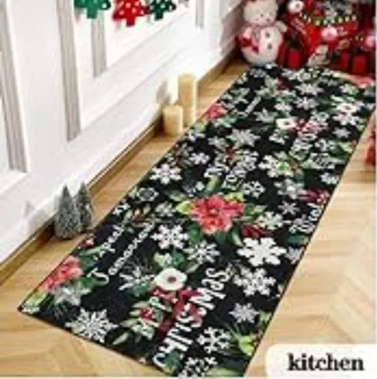 Snowflakes Runner Rug 2x6 Ft Non Slipping image indicator(6)