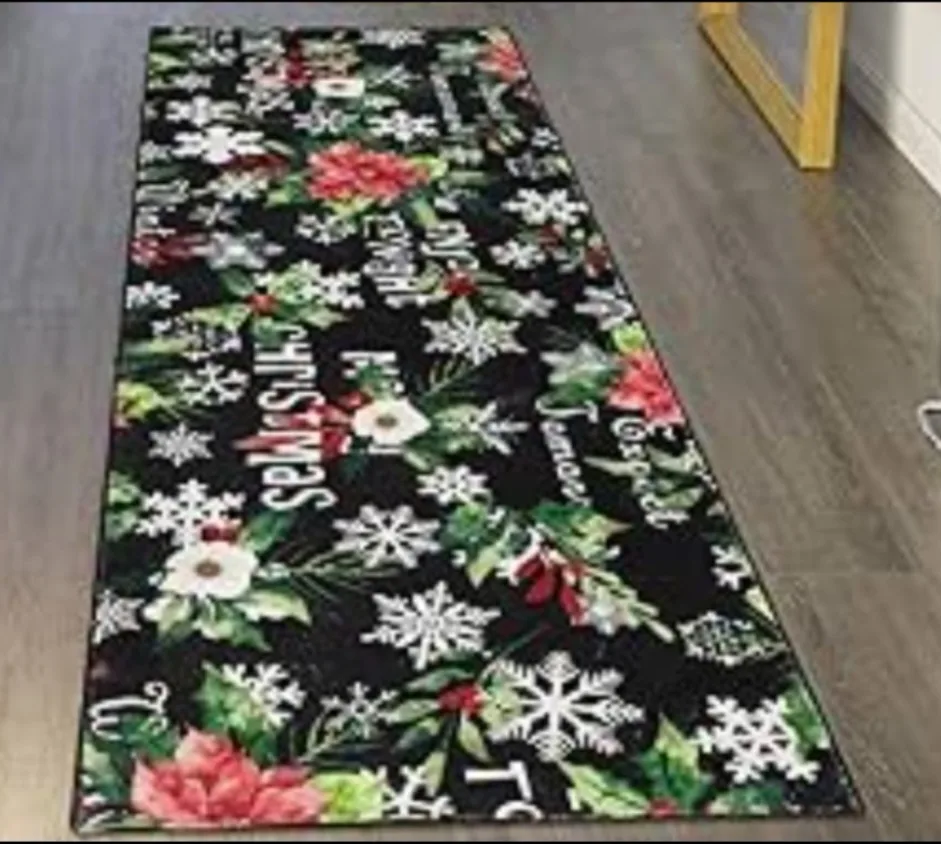 Snowflakes Runner Rug 2x6 Ft Non Slipping image indicator(7)