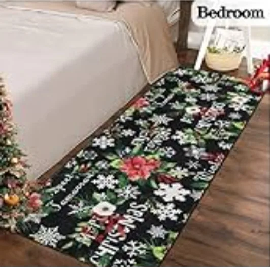 Snowflakes Runner Rug 2x6 Ft Non Slipping image indicator(8)