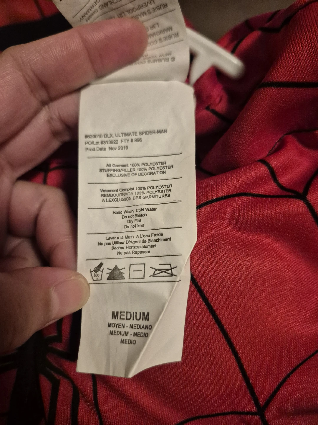 SpiderMan Costume, Size Medium - photo 3