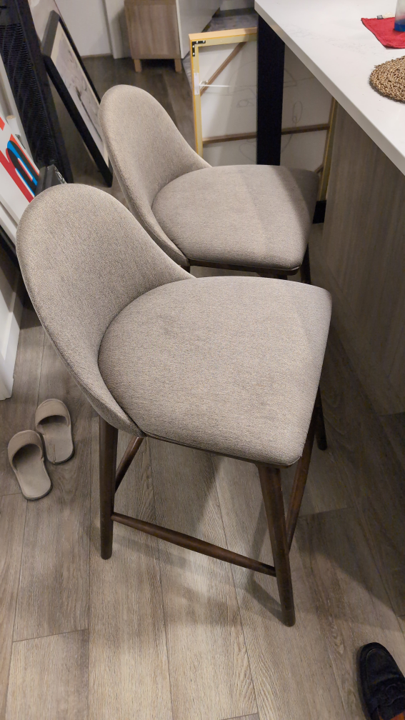 Set of 2 Grey Bar Stools