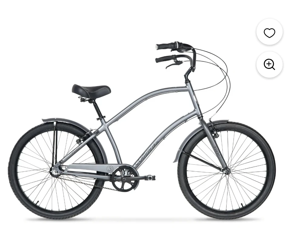 Hyper Bicycle Men's Cruiser 26" Commuter Bike, Gray