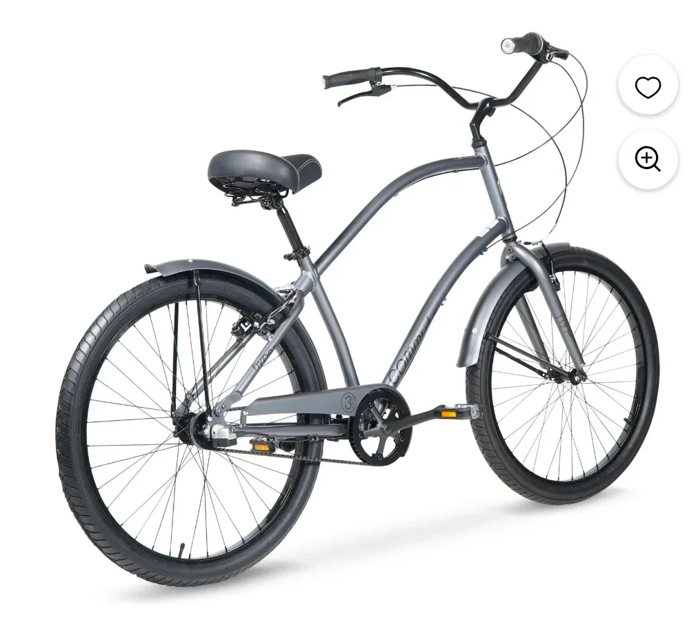 Hyper Bicycle Men's Cruiser 26" Commuter Bike, Gray image indicator(2)