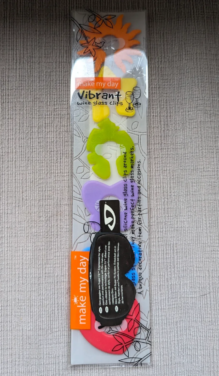 Brand New Make My Day Vibrant Wine Glass Clips thumbnail