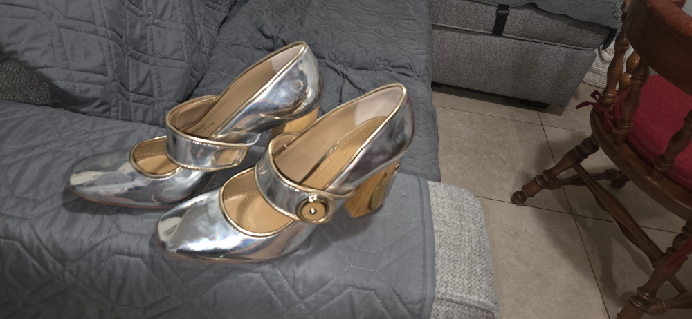 Silver Mary Jane Heels