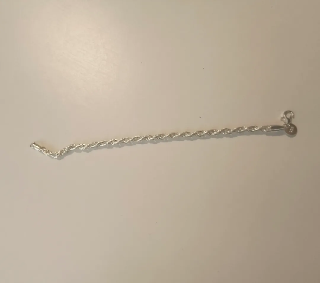 925 Sterling Silver Rope Chain Bracelet image indicator(2)