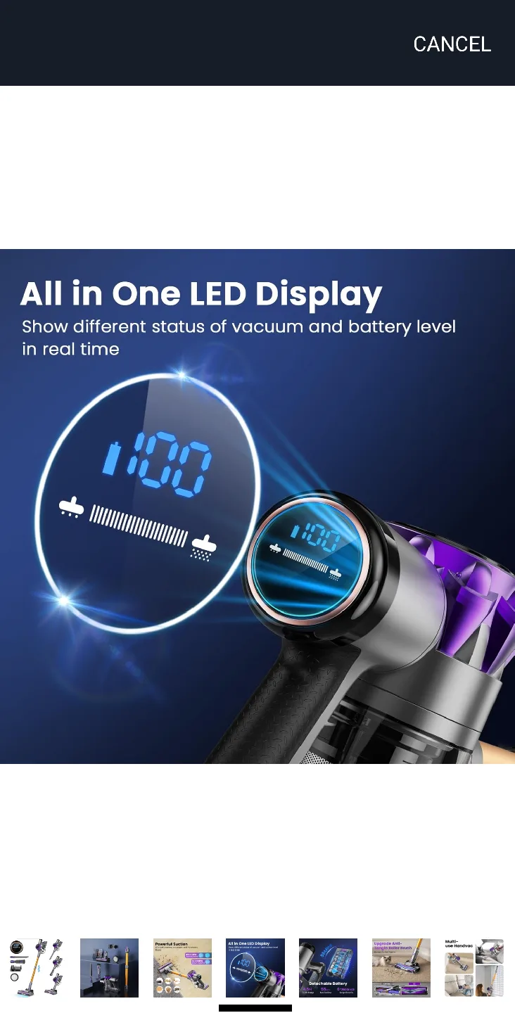 S3 Anti-Tangle Roller Brush Cordless Vacuum image indicator(4)