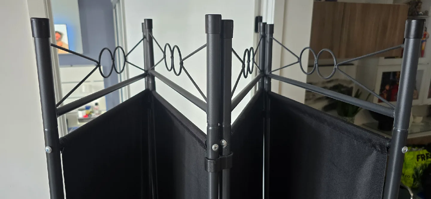 Black 4-Panel Room Divider - 6ft Tall image indicator(2)
