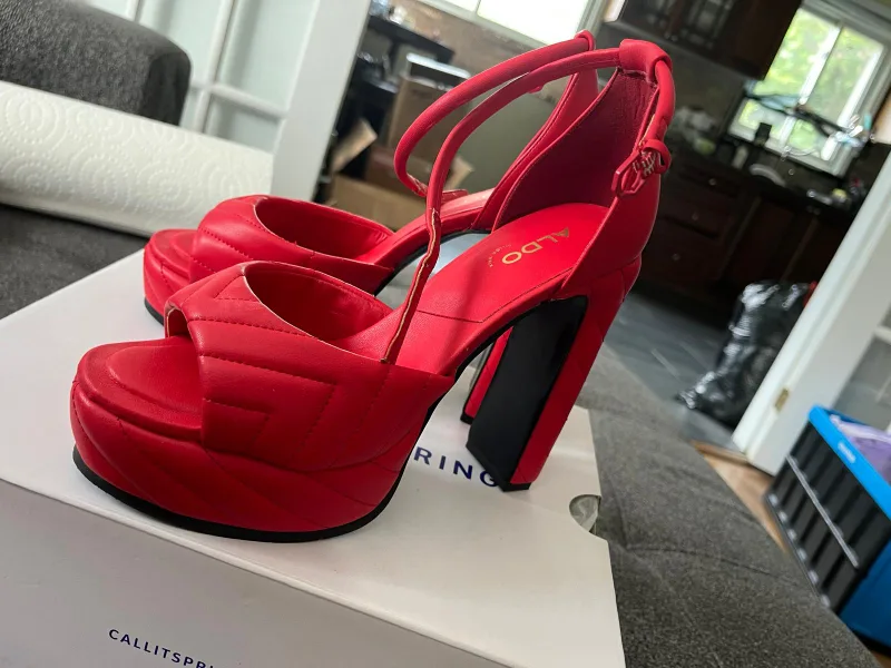 ALDO Red Platform Heels image indicator(4)