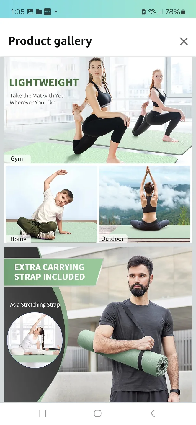 Cambivo Yoga Mat - 32" x 72" image indicator(6)