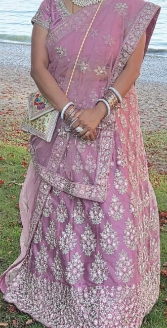 Embroidered Lehenga Choli Set - Mauve image indicator(5)