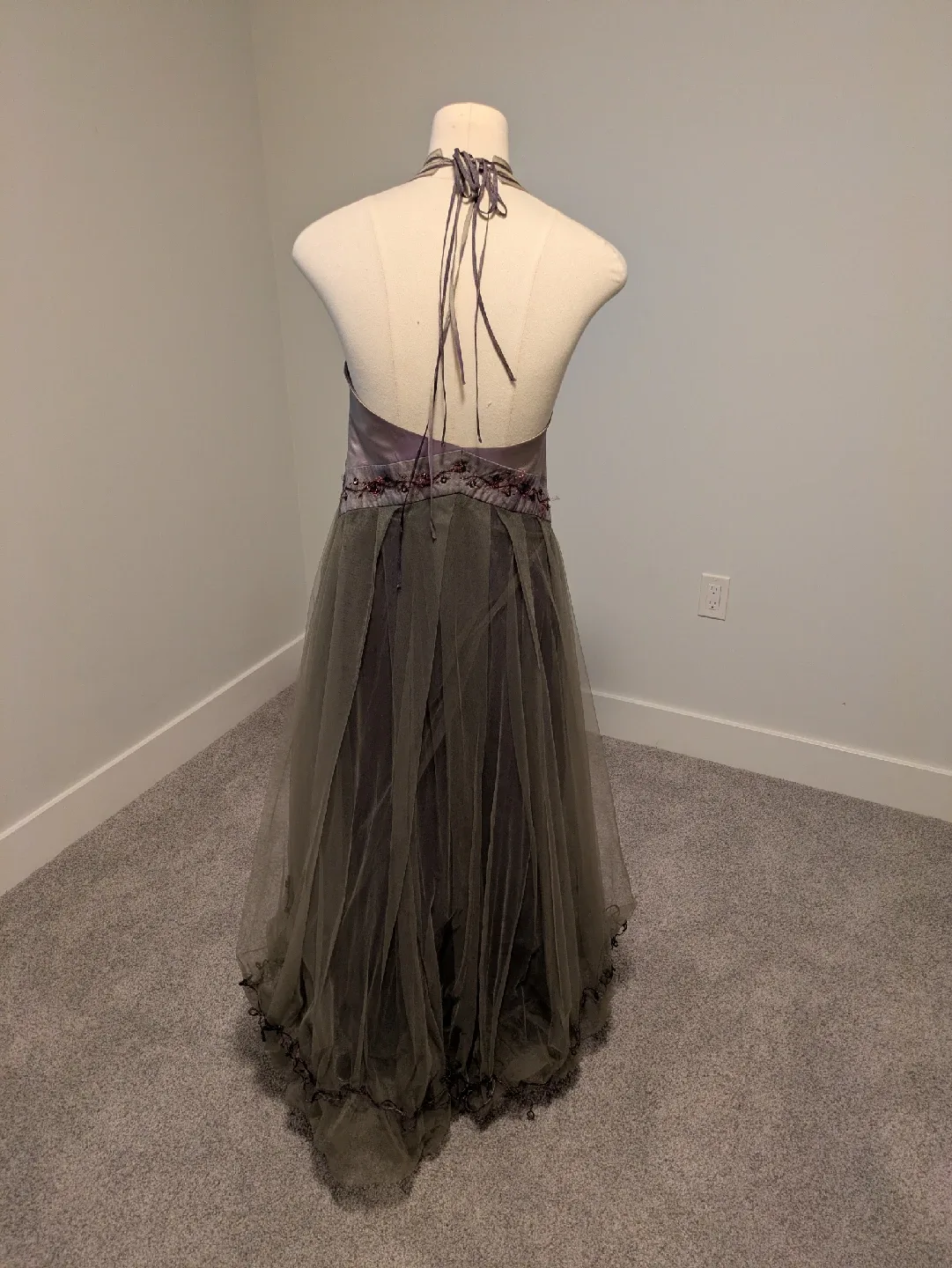 Formal Halter Style Dress - Purple/Green image indicator(3)