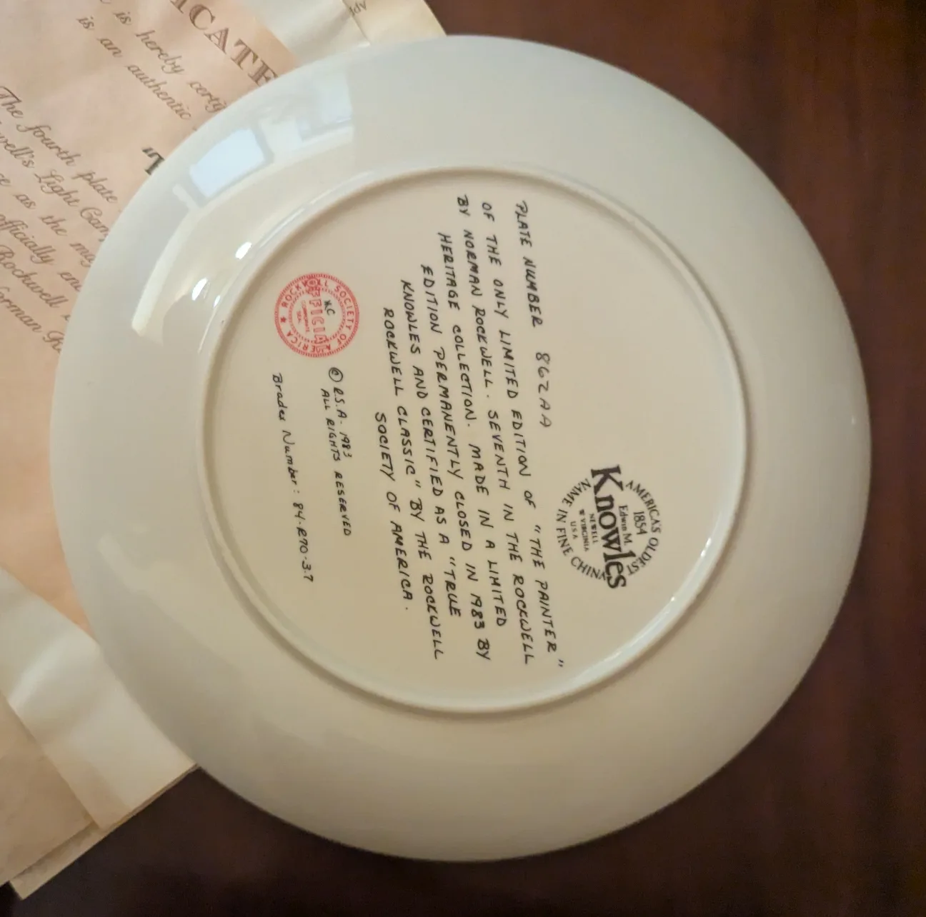 Knowles Norman Rockwell Collector Plates 4 for $40 image indicator(8)