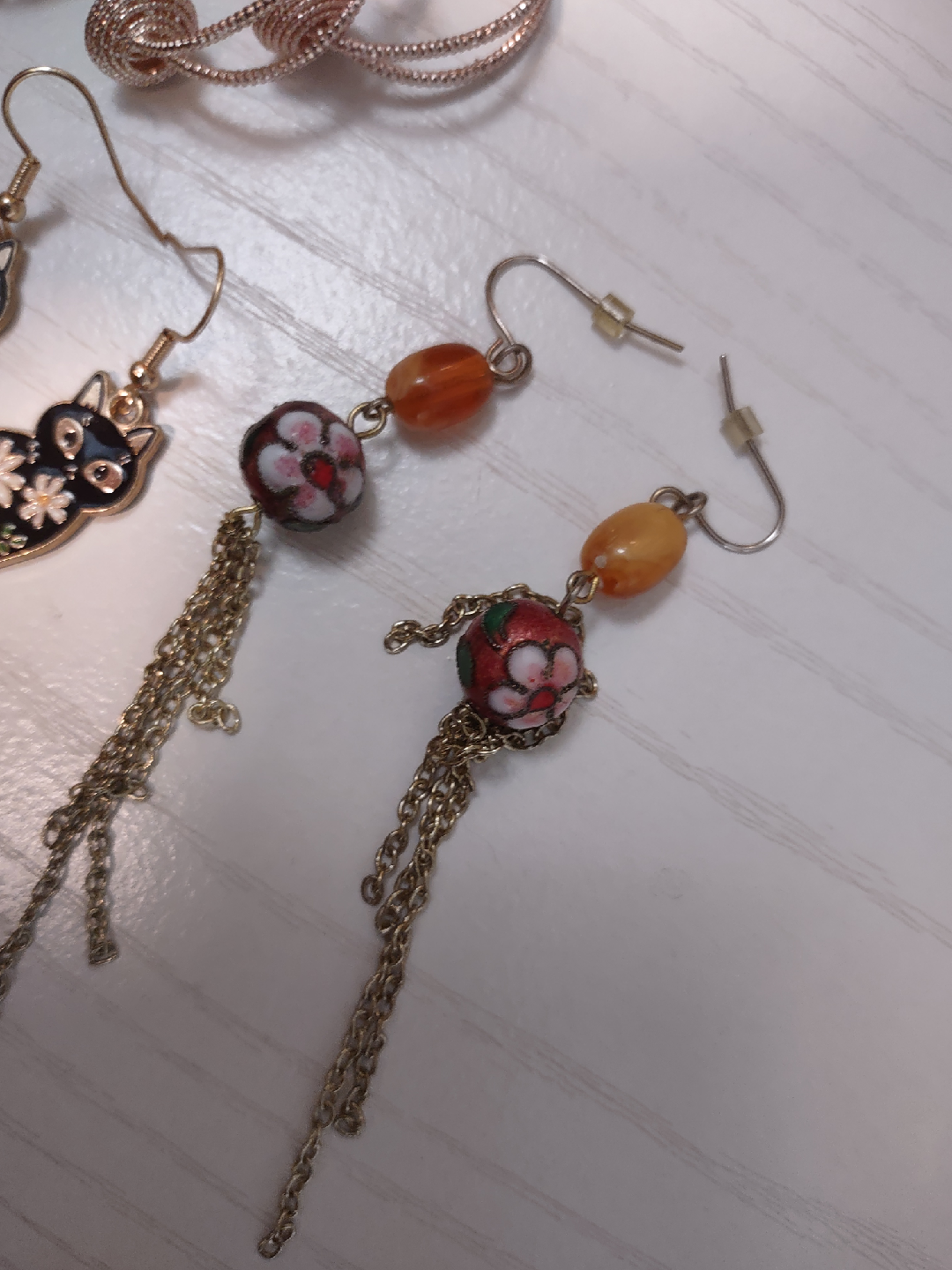 Assorted Earrings - Hoops, Cats, Dragons - photo 3