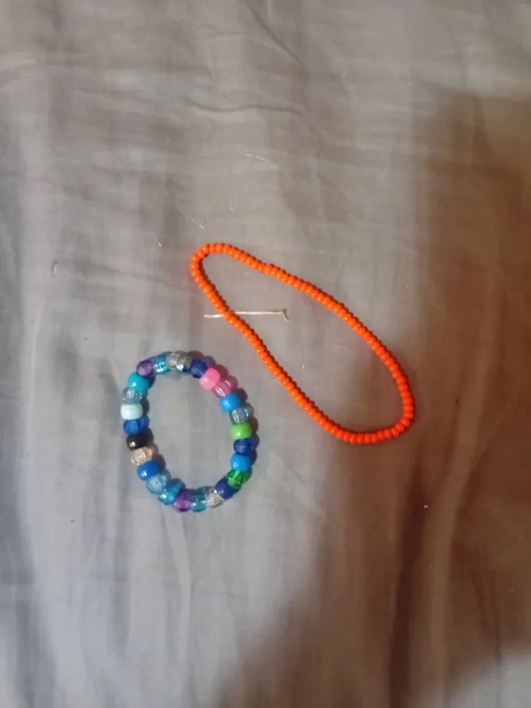 Beaded Bracelets - Orange & Multicoloured thumbnail