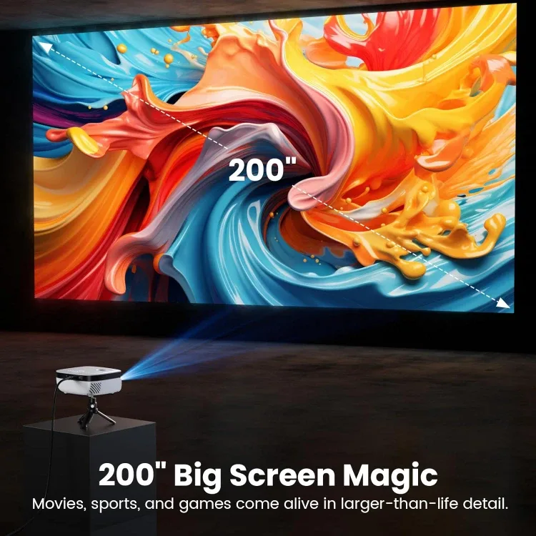 Mini Projector, NICPOW Portable Outdoor Movie Projector image indicator(3)