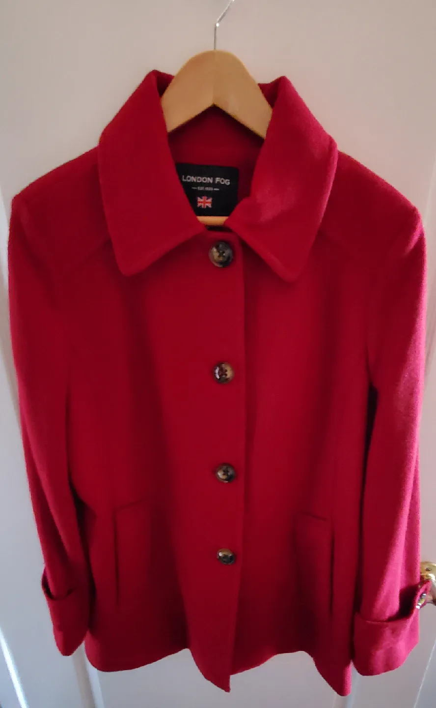 London Fog Red Wool Blend Coat [L] thumbnail