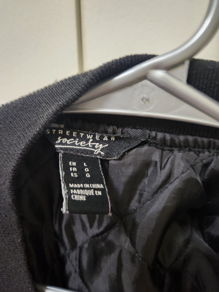 Streetwear Society Black Bomber Jacket - Size L - photo 2