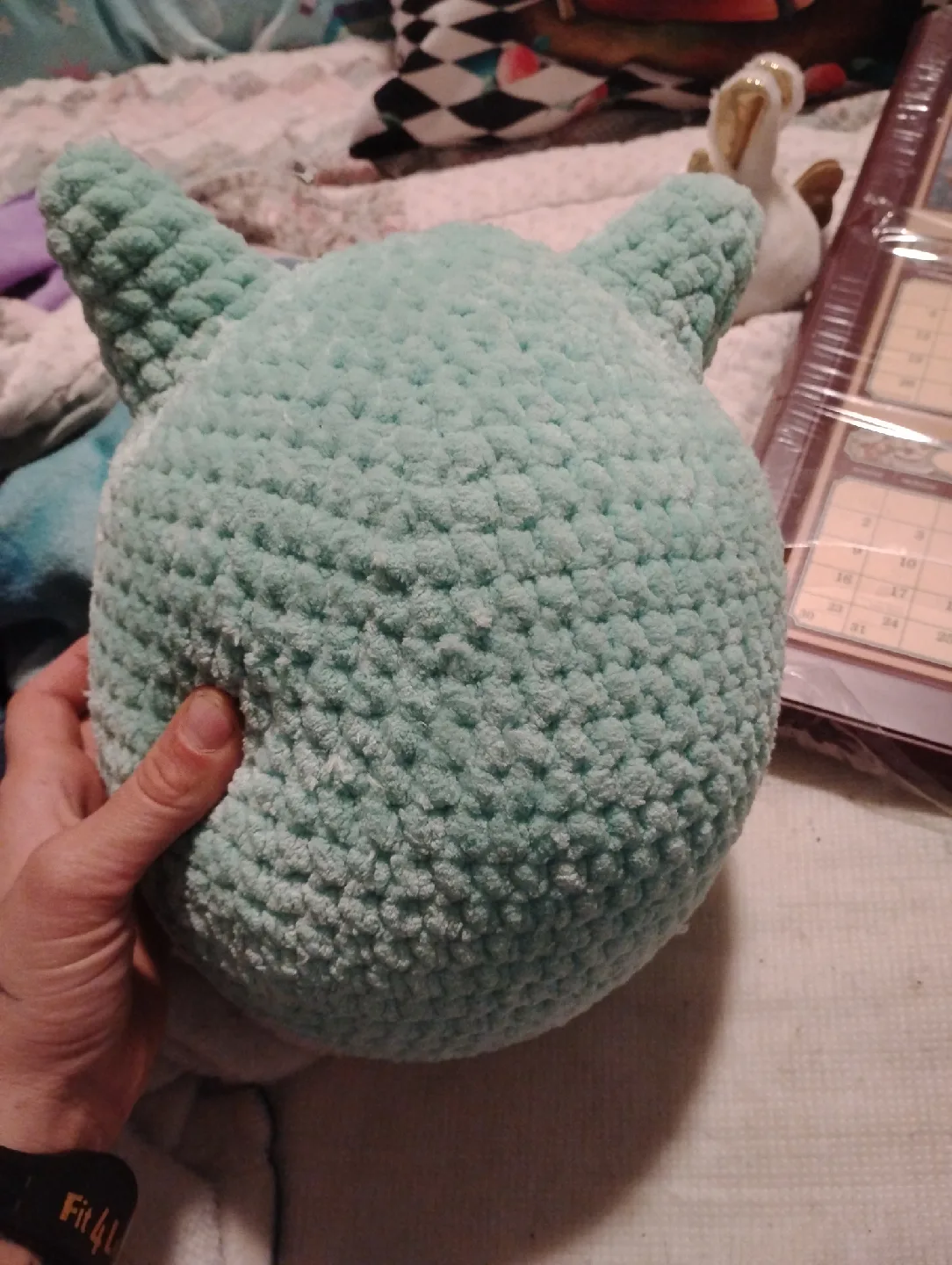Handmade Crochet Hippo Plushie - Mint Green image indicator(2)