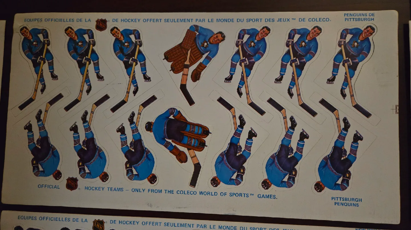 Vintage 70's Coleco Original Hockey Team Sticker Sheets image indicator(6)