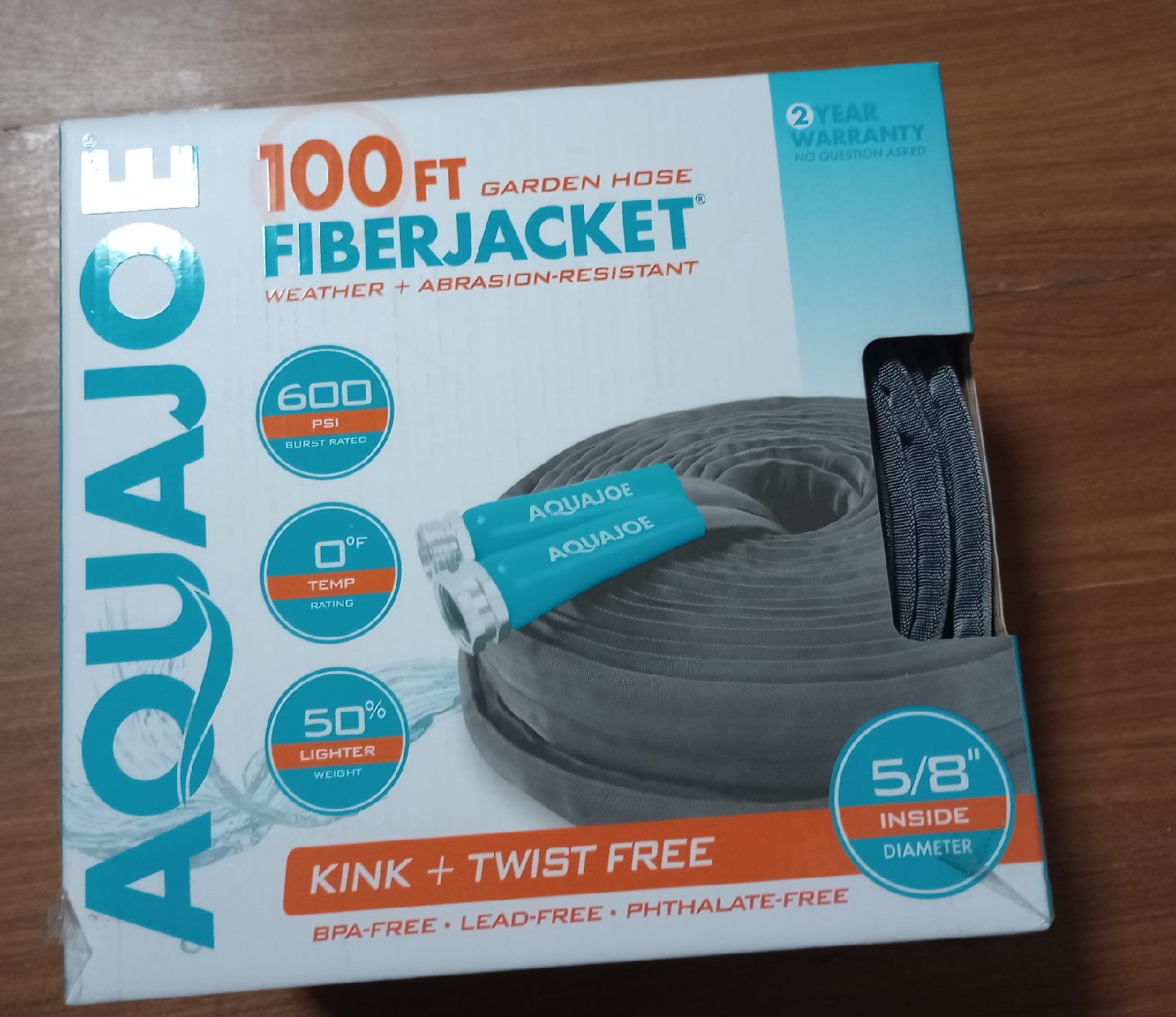 Aqua Joe 100ft Ultra Flexible Fiberjacket Garden Hose