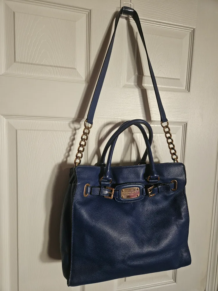 Michael Kors Blue Leather Tote Bag image indicator(2)