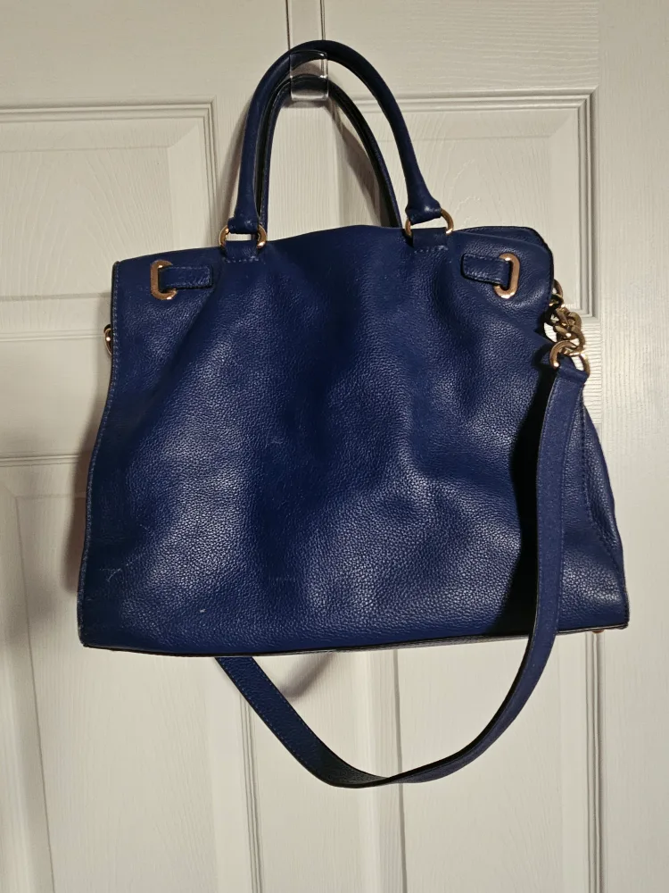 Michael Kors Blue Leather Tote Bag image indicator(3)