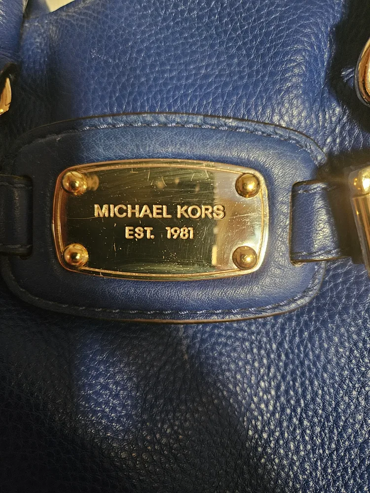 Michael Kors Blue Leather Tote Bag image indicator(4)