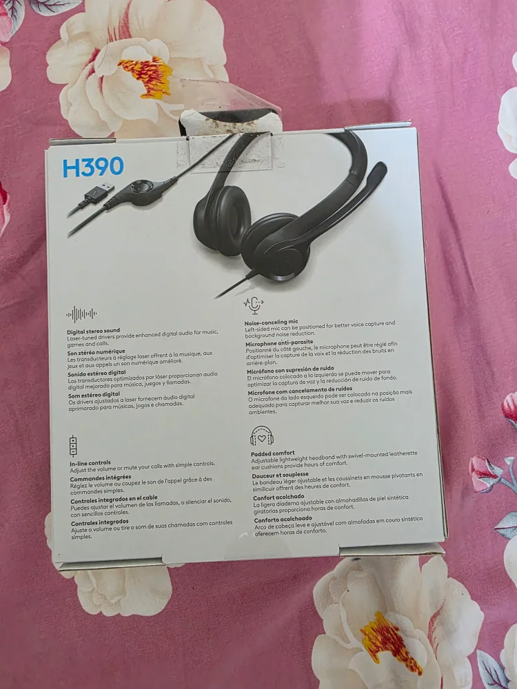 Logitech H390 USB Computer Headset with box image indicator(2)