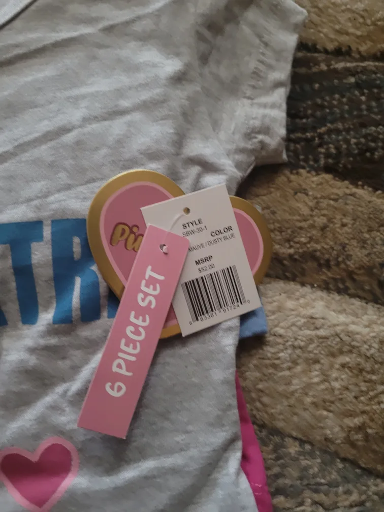 New 2T Pink Velvet 6-Piece Set, Mauve/Dusty Blue image indicator(3)