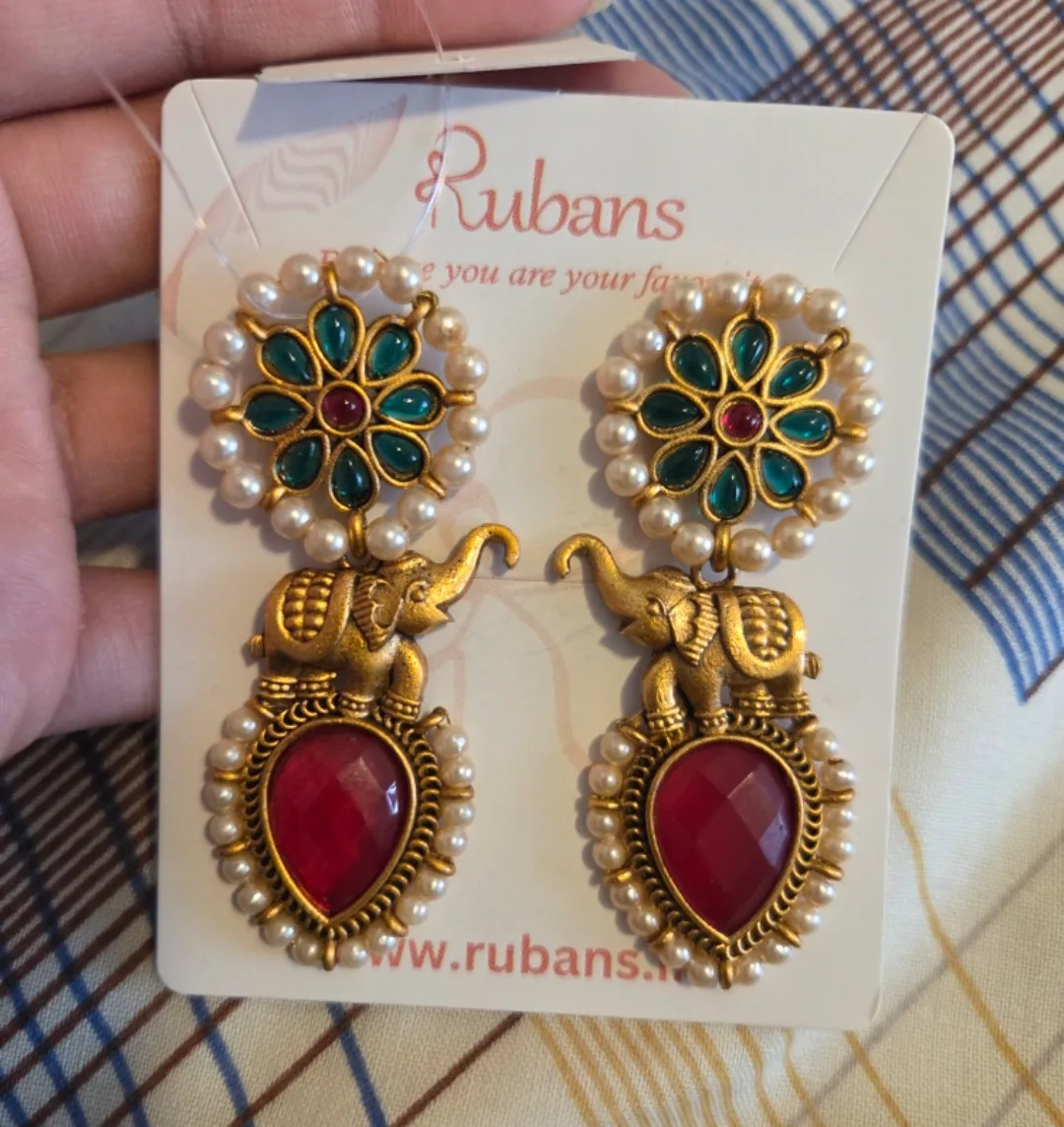 Rubans Elephant Drop Earrings - New! image indicator(2)
