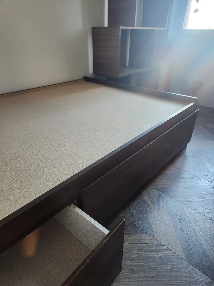 Dark Brown Bed Frame with Storage Drawers thumbnail