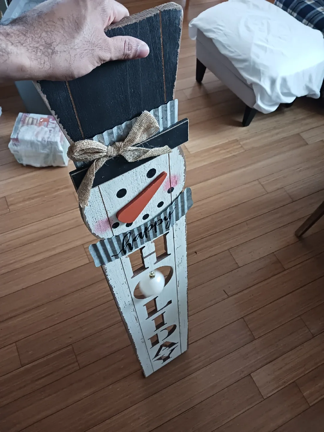 🎄 Wooden Snowman “Happy Holiday” Porch Signs – Set of 3 🎄 image indicator(5)